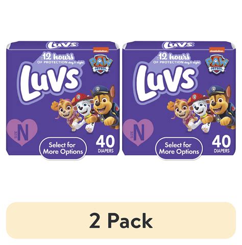 (2 pack) Luvs Diapers Size Newborn, 40 Count (Select for More Options ...