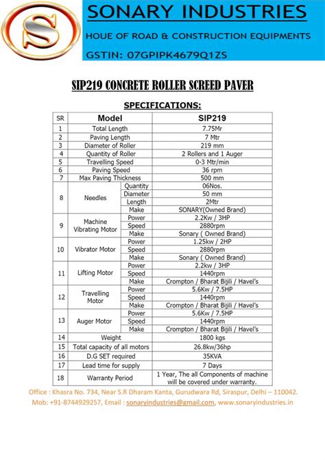 Concrete Roller Screed Paver Machine Manufacturer from New Delhi