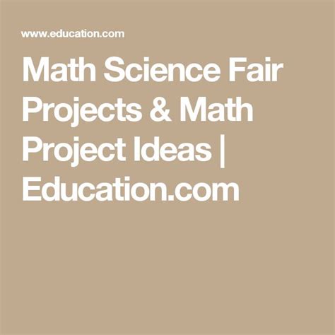 Math Science Fair Projects & Math Project Ideas | Education.com