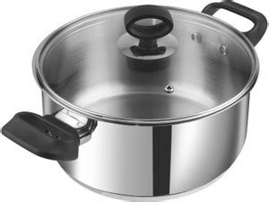 VINOD Stainless Steel Deluxe Saucepot with Glass Lid & Riveted Handles ...