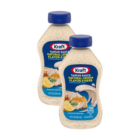 Kraft Tartar Sauce with Natural Lemon Flavor & Herb, 12 fl oz Bottle ...