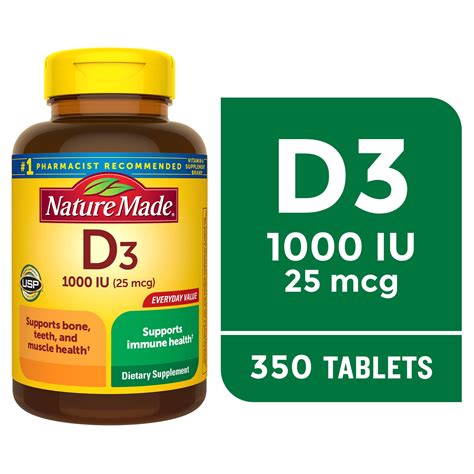 Nature Made Vitamin D3, 1000 IU, 350 Tablets: Bone & Nepal | Ubuy
