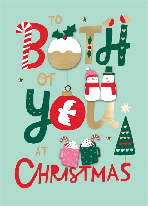 To Both Of You At Christmas Fun Hand-Finished Christmas Card – Love Kate's