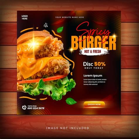 Food social media promotion template | Premium Vector