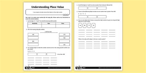 Understanding Place Value Worksheets | Maths Resource