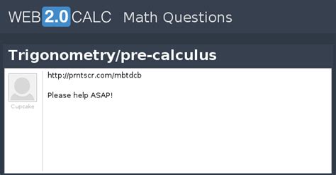View question - Trigonometry/pre-calculus