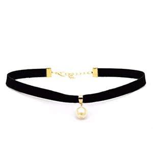Joker & Witch Single Pearl Black Choker for women : Amazon.in: Jewellery