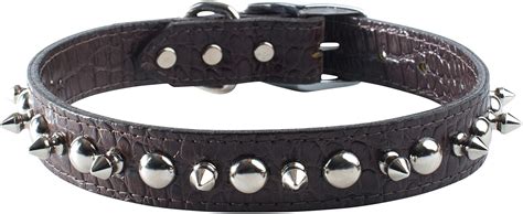 Buy OmniPet Faux Crocodile Signature Leather Pet Collar with Spike and ...