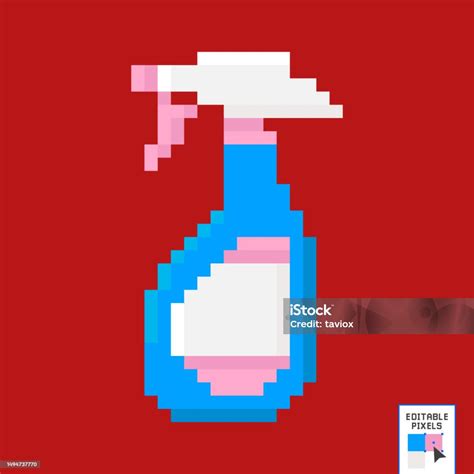 Ilustración de Botella De Spray Pixel Art Estilo Diseño De Iconos ...