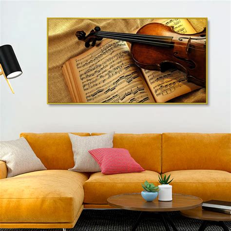 Villon with Music Notes Canvas Big Panoramic Wall Painting – Wall Melody