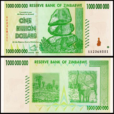 Zimbabwe One Billion Dollars Used Banknote M41 – Banknotecoinstamp