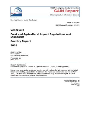 GAIN Report Number: VE5015 Doc Template | pdfFiller