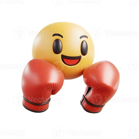 Smiling Boxing Gloves Emoji with Energetic Expression 58657596 PNG