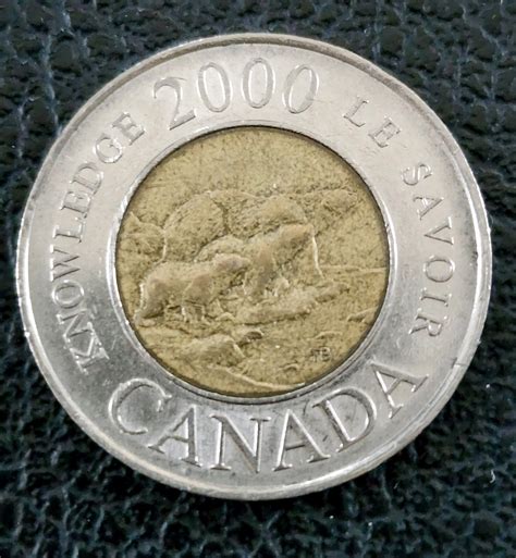 2000 Canadian $2 Two Dollar Knowledge Toonie Le Savoir Canada 3 Polar ...