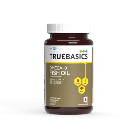 TrueBasics Omega 3 Fish Oil (30 Capsules) | Triple Strength with 1150mg ...