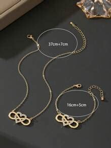 1 Set Dreamy Interlaced Crystal Heart & Infinity Symbol Women Pendant ...