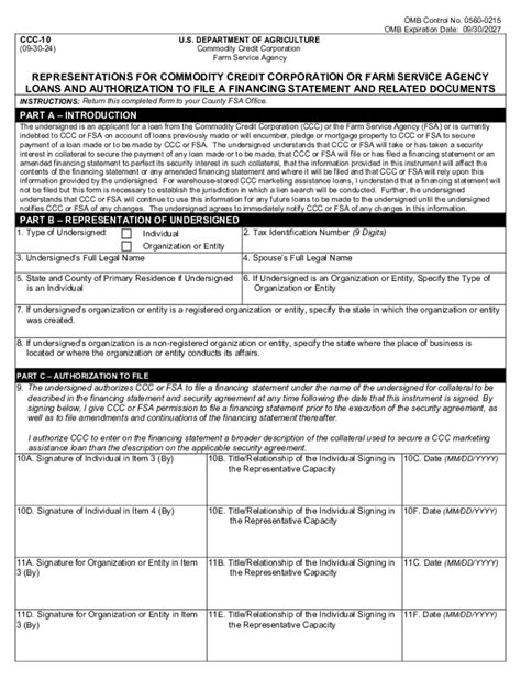 2024-2026 Form USDA CCC-10 - Blank Fillable Template | Fill Out, Print ...