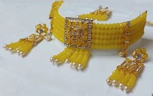 Bridal Stone Yellow Jewellery Set Price in India - Buy Bridal Stone ...
