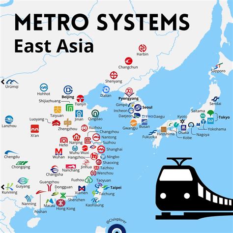 The Metro Systems of East Asia With Logos - Brilliant Maps