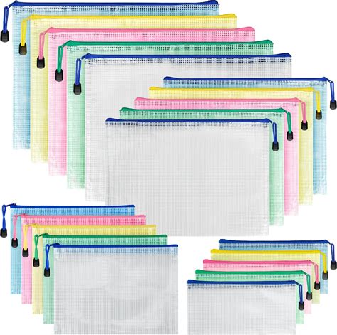 Mesh Zipper Pouch Bags A3+A4+A5+A6, 20 Pcs Document Pouch for ...