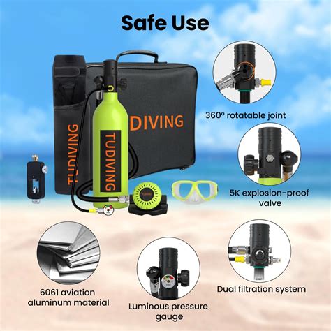 TUDIVING-Portable Scuba Tank Kit 1L Mini Diving Tank India | Ubuy