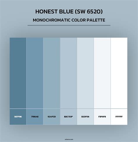 Sherwin Williams Honest Blue (SW 6520) Paint coordinating colors and ...