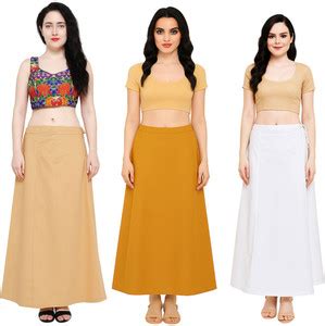 IGNOTO Beige, Mustard & White Pure Cotton Petticoat Price in India ...
