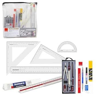 Isomars Student Drafting Kit – 7-Piece Engineering Drawing Set with ...
