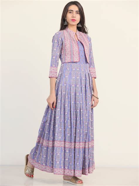 Fiza Roheen Pleated Embroidered Long Jacket Dress – InduBindu
