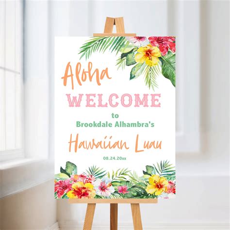 Hawaiian Luau Welcome Sign - Luau Party Decorations - Etsy | Luau party ...