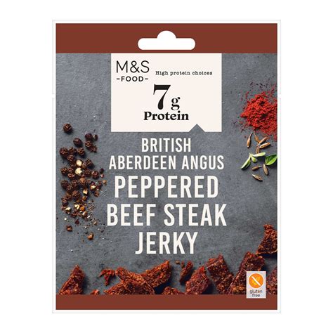 British Aberdeen Angus Peppered Beef Steak Jerky | M&S