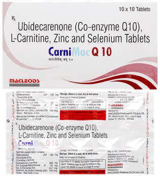 Carnimac Q 10 Tablet 10 - Uses, Side Effects, Dosage, Price | Truemeds