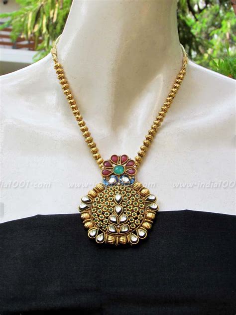 Designer Kundan, Pearl & Polki Necklace Set – India1001.com