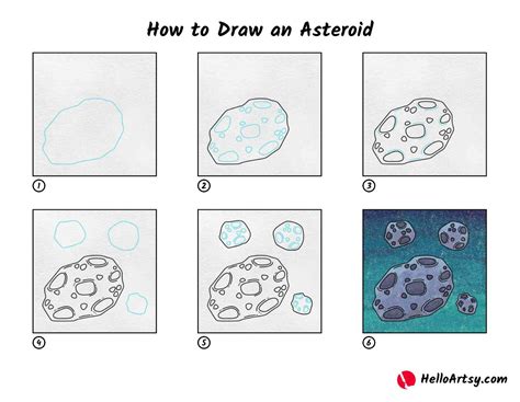 How to Draw an Asteroid - HelloArtsy