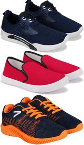 BERSACHE Combo pack of 3 casual, sneaker and loafer shoes for men ...