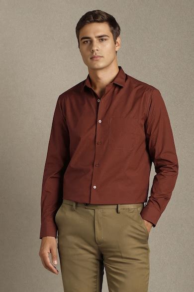 Buy Men Brown Print Full Sleeves Formal Shirt Online - 40003753 | Louis ...