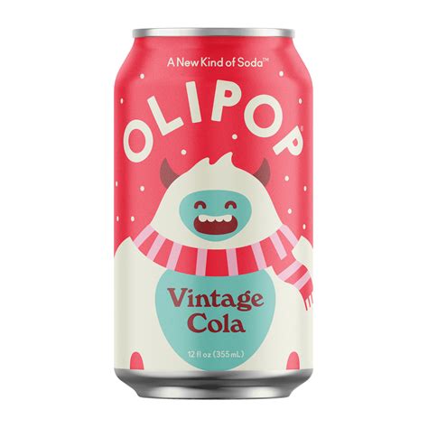 OLIPOP Prebiotic Soda, Vintage Cola, Holiday Yeti Can, 12 fl oz, 12 ...