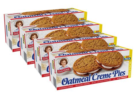 Buy Little Debbie Oatmeal Creme Pies, 4 Big Pack Boxes, 48 Individually ...