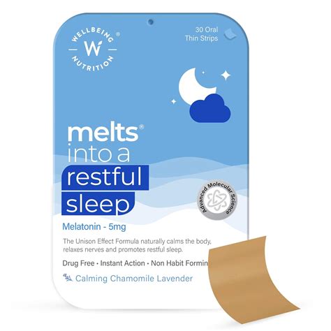 Wellbeing Nutrition Melts Restful Sleep, Plant Based Melatonin 5mg | NUTRABAY™
