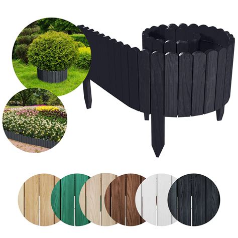 Floranica Rollborder elastyczny drewniany płot - 200 x 10 cm - Antracyt ...