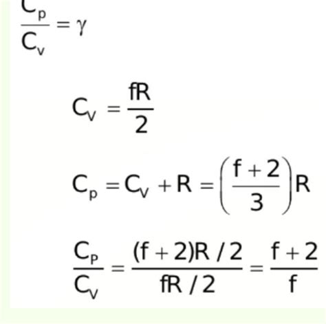 Cp formula thermodynamics wrt degree of freedom - Brainly.in