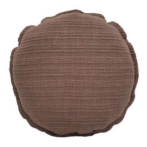 Honeybloom Brown Striped Slub Round Throw Pillow, 16"