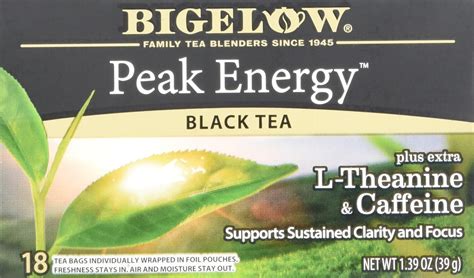 Amazon.com : Bigelow Tea, Peak Energy Black Tea (Caffeinated), 18 Count ...