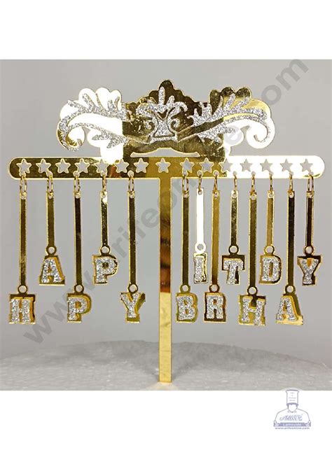 CAKE DECOR™ 5 inch Acrylic Hanging Happy Birthday Silver Glitter Heart ...