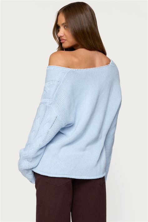 Inga Oversized Cable Knit Sweater – edikted