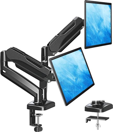 TECVITY North Bayou NB F160 17" to 30" Gas-Strut Dual Monitor Desk ...