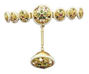 Buy MPK PERFECT Gold Plated Kundan Maang Tikka, Floral Shaped Mathapati ...