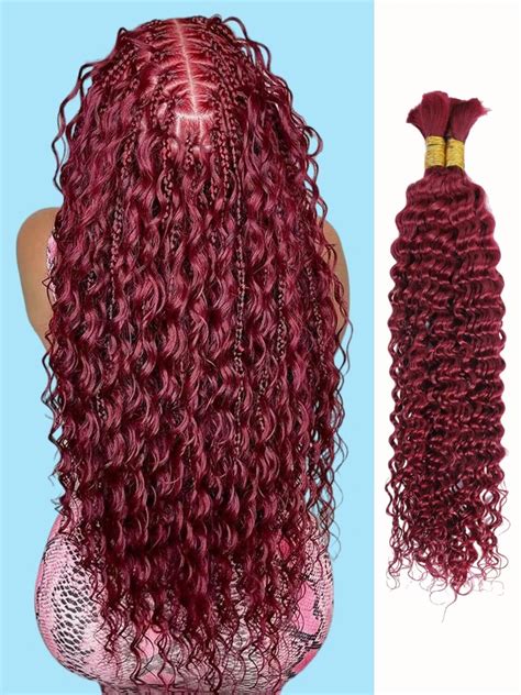 Amazon.com : Burgundy Braiding Hair 100g 16 Inch Deep Water Wave 2 ...
