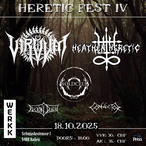Heretic Fest IV. VIRVUM + HEATHEN HERETIC + COLDCELL+ RECKON DEATH ...