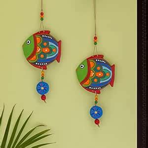 ExclusiveLane 'The Fish Twins' Handmade-Handpainted Terracotta Wall ...